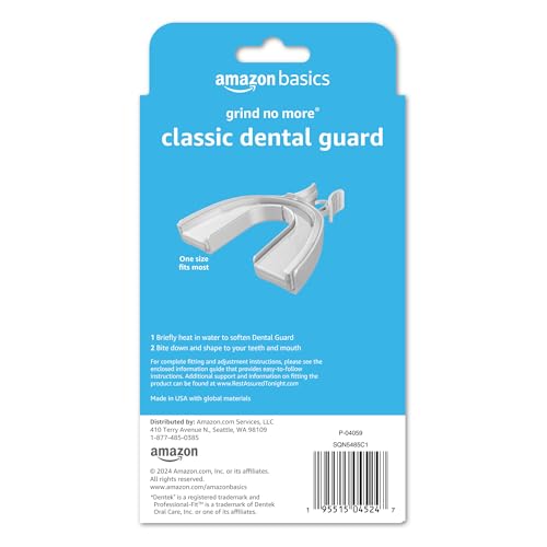 Amazon Basics Rest Assured Grind No More Classic Dental Guard, Teeth Grinding Protection, Bruxism Night Guard, Moldable Custom-Fit, Storage Case and Fitting Tray, 2 Pack view 2