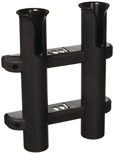 Sea Dog 325029-1 Two Pole Side Mount Rod Holder, Black