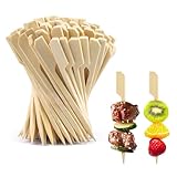 300 PCS Holzspieße Fingerfood Spieße 9cm Bambus Spieße Schaschlikspieße Holz Cocktailspieße Food Picks Grillspieße Holz Spiesse für Snacks Fingerfood Appetizers Burgerspieße