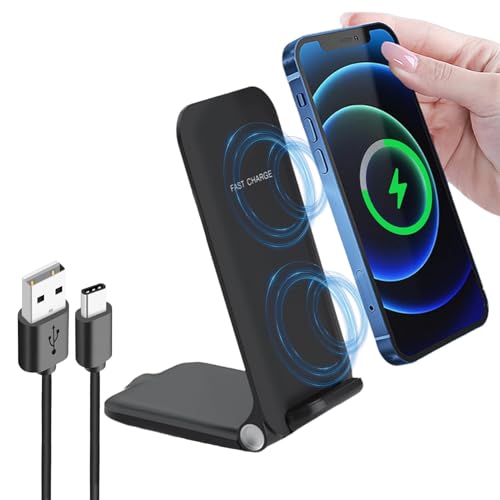 Qi - Cargador inalámbrico de 15 W para Samsung Galaxy S25 Ultra, S24 Plus, S23 FE, S22, S21, S20, S10, Google Pixel 9, 8 Pro, 7a, 6 XL, iPhone 16, 15, 14, 13, 12, 11