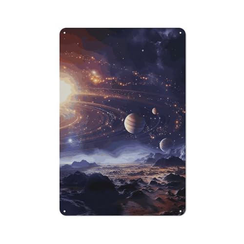 Affiche murale univers et galaxie en métal pour la décoration du salon