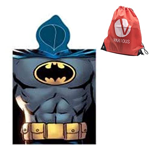 Poncho Serviette pour enfant de bain et de plage avec capuche Motif Batman Licence Officielle Disney (301)