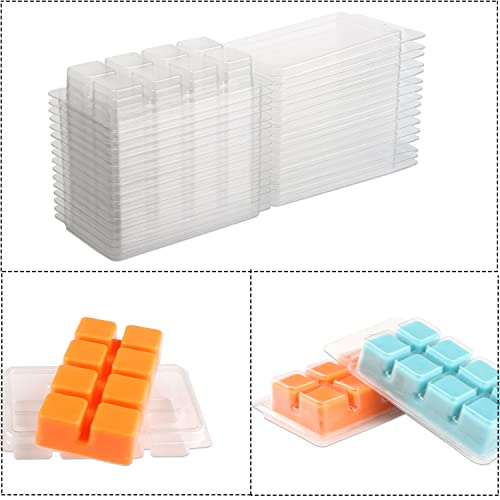Moldes de plástico transparente con 8 cavidades para hacer ceras perfumadas, pack de 50 5