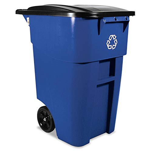 Rubbermaid 9W2773BLU Brute Recycling Rollout Container Square 50gal Blue