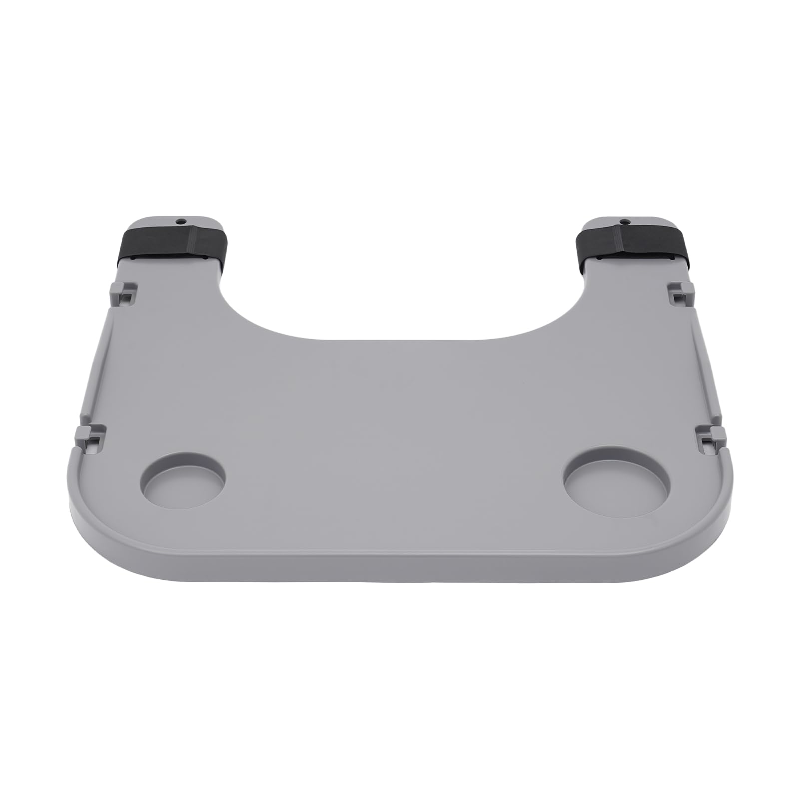 Bandeja para silla de ruedas con portavasos, bandeja de plástico ABS para silla de ruedas, extraíble, fácil de instalar, bandeja para silla de ruedas, capacidad de carga total 80 kg, 58 x 53 cm (gris)