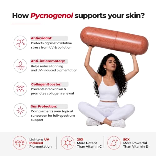 Image of CHOSEN- White Pine PycnognoL (Pack of 2, 50mg /capsule) - French Maritime Pine Bark Extract Capsules - Antioxidant - For Skin Care, Heart Health & overall well being - Non GMO