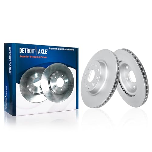 Image of Detroit Axle - Front Brake Kit for Jeep 2018-2023 Wrangler [Brake Code BRY] | Disc Brake Rotors Ceramic Brake Pads with Hardware 2019 2020 2021 2022 Replacement 12.99 inch inch Brake Rotors