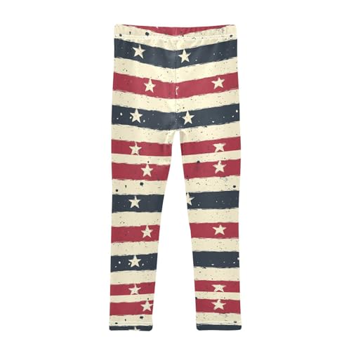 Boccsty Stars Stripes Girls Leggings Kids Yoga Pants Dance Active Tights 4T2