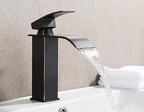 Robinet de lavabo noir cascade pour une salle de bain moderne et relaxante