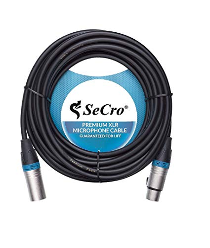 Image of SeCro Premier Series (3 Pin) Microphone Cable - XLR Male to Female Cable - 100% Pure Oxygen-Free Copper Wire - Premium Professional Grade (20 Meter)