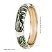Aloha Jewelry Company Hawaiian Monstera Luau Leaves Hinged Clasp Fashion Enamel Bangle Bracelet (Green)