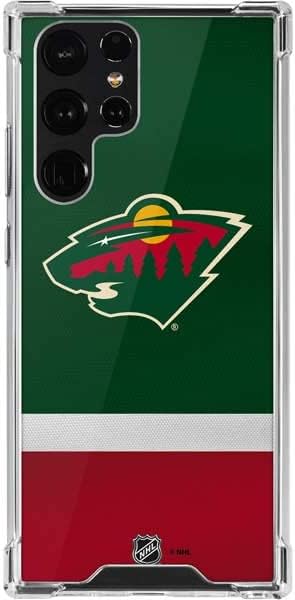 Skinit Clear Phone Case Compatible with Galaxy S22 Ultra - Officially Licensed NHL Minnesota Wild Jersey Design