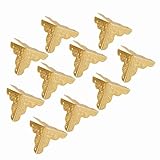 Akozon Vintage Bronze 12 Stück Metall DREI Seiten Dekorative Schutzabdeckung mit Schrauben für Schmuck, Geschenkbox, Holzkiste, Bilderrahmen (Gold)