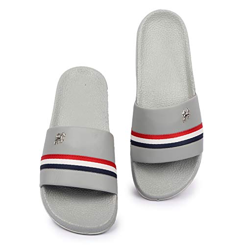 Image of PERY-PAO Mens Stylish Sliders White, Red, Black, Grey, Sky Blue Boys Slippers