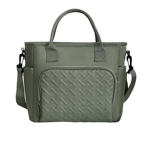 Image of Lunch Bag for Kids, Lunch Bag for Office Men, Women and Kids, Canvas Tiffin Bags for School, Picnic, Work, Carry Bag for Lunch Box and Water Bottle (Green Sling)