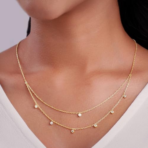 GIVA 925 Silver Jewellery Golden Dual Layer Necklace - Image 3