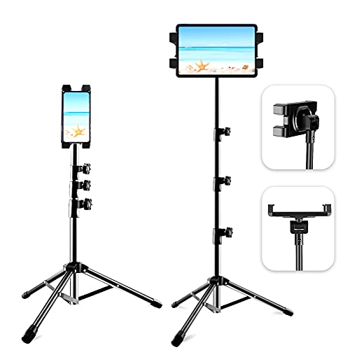 iPad Ständer Verstellbare, Tablet Stativ mit 360 Grad Drehung iPad Halterung, Tablet Bodenständer für iPad Pro 12.9/11…