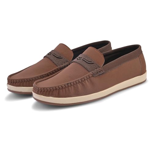 Image of Centrino Suede Loafers for Men | Shoes for Man Stylish | Casual Lightweight Slip-On | Cushioned Insole | Comfortable Moccasin Hand-Stitched Design | Mens Loafer Shoes Slip On for Man (9568)