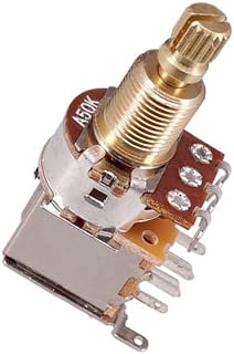 Guitar Part for 2Pcs Brass Split Shaft Bass Guitar Push Push Potentiometer Switch Toggle Control Pots - A25K B25K A50K B100K A250K A500K B500k(Color:A50K X 2 Pcs)