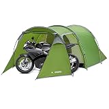 Camping Tents, HIKERBRO Family Tent with 2 Rooms, 3 Persons Motorcycle Tent with Porch & Vestibule f
