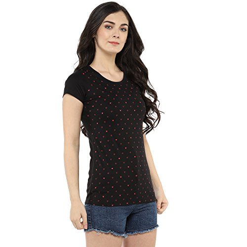 Image of Modeve Women Printed Cotton Blend Half Sleeve Round Neck T-Shirt for Summer