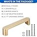 WEAVERBIRD 4 Pack Brushed Brass Cabinet Handles Drawer Pulls Furniture Cabinet Hardware Cupboard Closet Gold Handles Pulls, 3-3/4 inch (96mm) Hole Distance