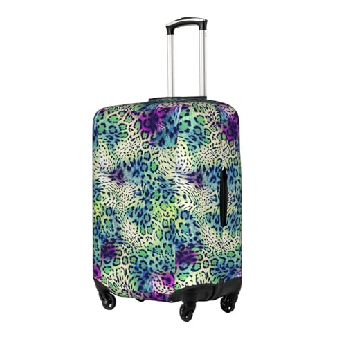 Green Leopard print Luggage cover, suitcase protector, elasticated protective sleeve, fits 18-32 inch suitcases2