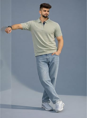 Image of 3BROS Men's Cotton Blend Half Sleeve Regular fit Comfortable Polo Neck T-Shirt (Pack of 1)