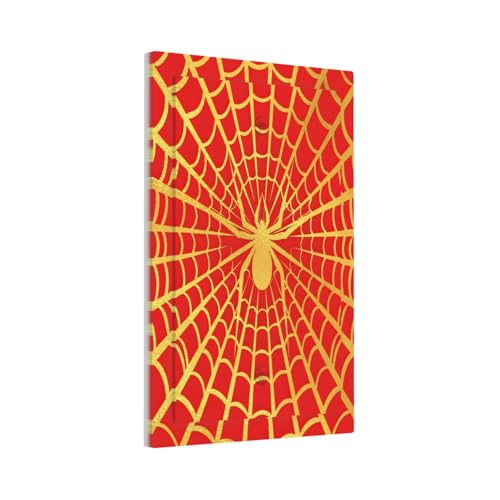 Decorative Switch Plate Covers Red Background with Golden Spiderweb Spider 1 Gang No Device Single Blank Outlet Covers Wall Plate Light Switch Cover Plate for Bedroom Home Decor