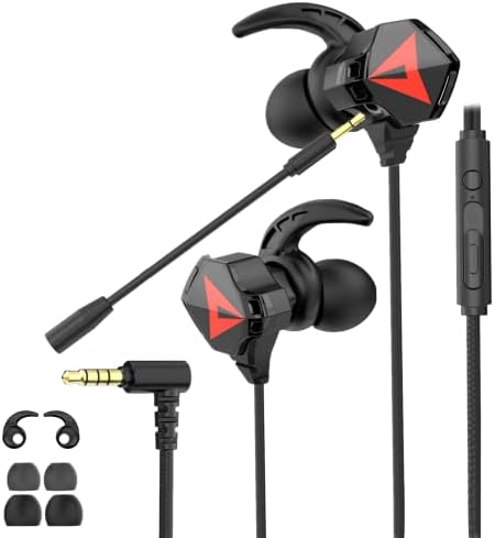 BlueFire 3.5mm Gaming Headphones with Noise-Cancelling Mic, Stereo Gaming Earbuds PC Gaming Earphone with Microphone & Volume Control for PC Phone(Black)