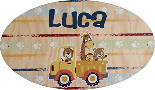 Porta della camera da letto nome bambina - con la possibilità di scrivere il vostro nome - nome in legno da appendere - Targhette per porte - Regalo di battesimo, regalo di nascita IT-Pq Porte 19