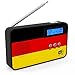 sky vision DAB Radio 100 - kleines Digitalradio, DAB Plus, mini, tragbar, mit Länderflaggen-Motiv