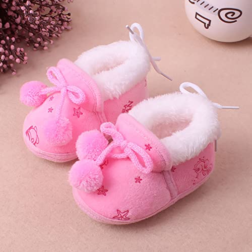 Booties for Baby Newborn Warm Slippers Infant Toddler Winter Boots with Non Slip Bottom Toddler Boots for Boys (Pink, 12-18 Months)2