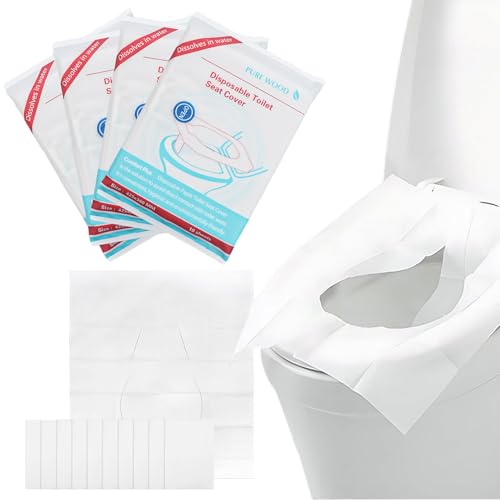 40 Pièces Protege Toilette Jetable,Protection Cuvette WC Jetable,Protege Cuvette WC Jetable,Portable Protection Toilettes Jetables,pour Toilettes Publiques,425mm*360mm(Blanc)