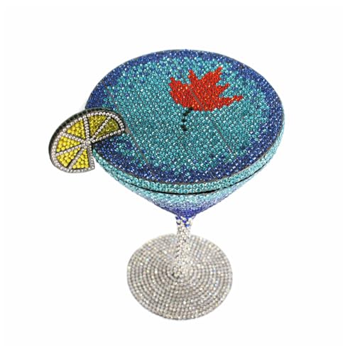 Image of Women Goblet Rhinestone Evening Bag Cocktail Cup Diamond Clutch Funny Crystal Prom Handbag Wedding Purse for Party