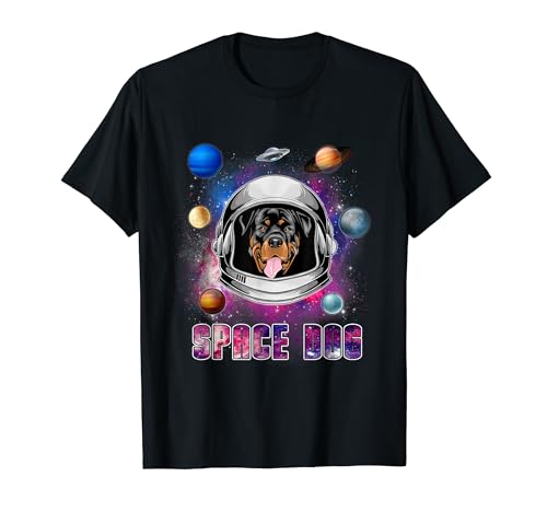 Rottweiler Astronaut Dog Space In Galaxy Funny Puppy Lover Camiseta