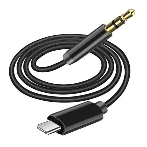 USB C to 3.5mm Audio Aux Jack Cable,[MFi Certified] Aux Cord for iPhone 15,Type C to 3.5mm Headphone Car Stereo Cord Compatible with iPhone15/15 Plus /15 Pro Max,iPad Pro to Car,Speakers(Black/3.3FT)
