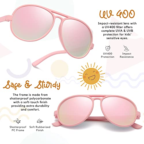 Toddler Baby Infant Polarized Aviator Sunglasses for Boys Girls Kids Age 0-43