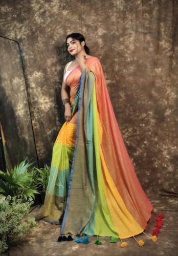 Image of Pure Cotton Saree | Soft & Lightweight | Handloom Woven Elegance for Festive & Casual Wear
