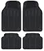 BDK MT-624-BK Black CarXS ProLiner Classic Rubber Car Floor Mats-Heavy Duty Ridges & Diamond Grid Heelpad Performance Liners for Auto Sedan Truck SUV Van