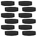Kenz Laurenz 12 Sweatbands Cotton Sports Headbands - Soft and Stretchy 2" Terry Cloth Moisture Wicking Solid Color Athletic Headband (Available in Lots of Pack Quantities) (Black 12 Pack)
