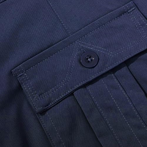 Tactical Work Pants for Men Construction Multi-Pockets Zipper Cargo Pants Solid Color Straight Casual Pants3
