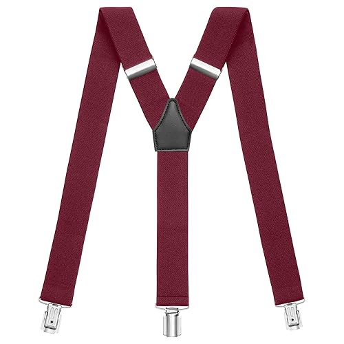Bretelles en Y élastiques Sencillo accessoire de mode homme ajustable rouge