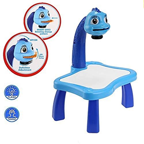 Image of Plastic Drawing Projector Painting Desk Table with 3 Patterns -12 Colorful Water Pens with Table Lamp for Better Creativity & Education for Kids