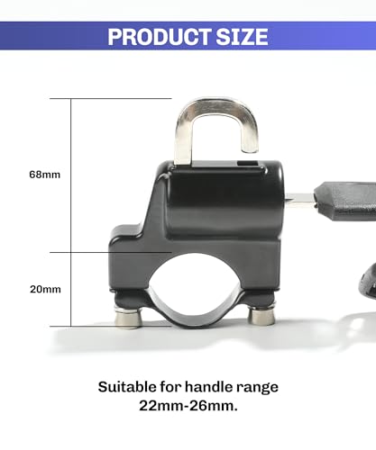 bylikeho 2Pcs Motorcycle Helmet Lock,Motorcycle Helmet Accessories Car Accessories Universal Helmet Lock Anti Theft,Helmet Security Lock with Keys,Helmet Locks for 22-28mm
