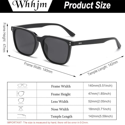 Image of Polarized Square Sunglasses for Men Ultralight Classic Retro Square Driving Shades UV400 Protection Sun Glasses