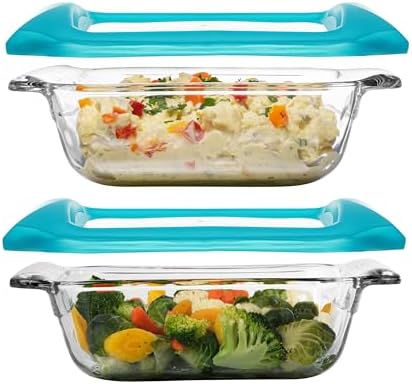 Libbey Baker’s Premium 2 Piece Glass Baking Dish Set, Stackable C...