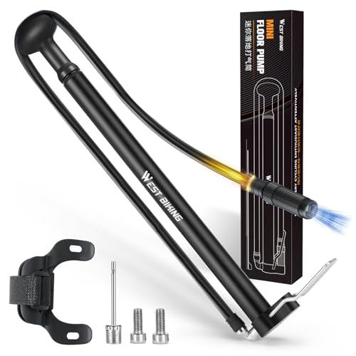 Mini bomba de bicicleta portátil, aleación de aluminio 160 psi, todas las válvulas, bomba ligera para bicicleta de carretera, bicicleta de montaña, pelotas (bomba de bicicleta negra)