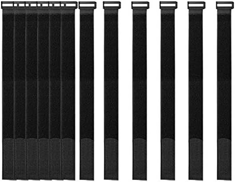 [16 Pack] 1 x 18" Hook and Loop Reusable Fastening Nylon Cable Securing Straps by YiwerDer- Durable Functional Ties to Keep Your Places from Tangled Messes of Cords
