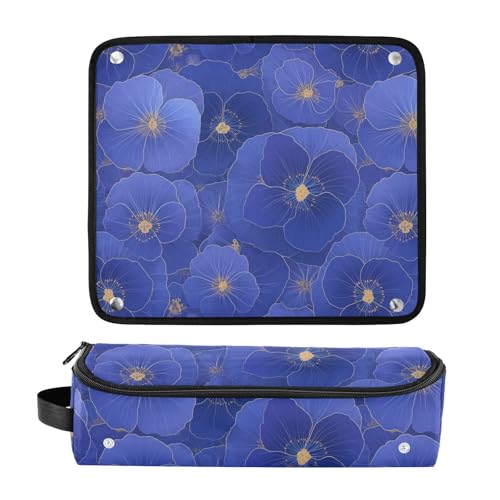 Bolsa de viaje azul con compartimento para plancha de pelo miniatura 3